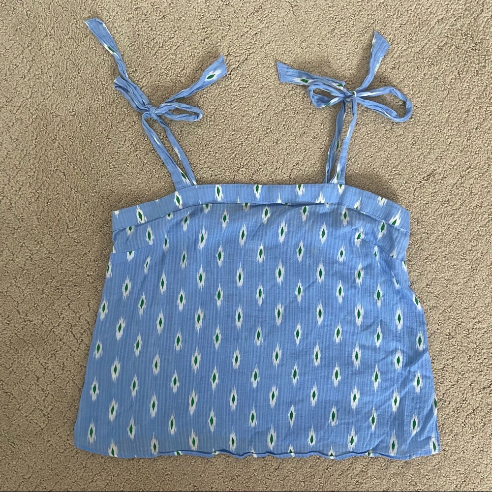 JCrew Womens Chambray Patterned Tank Top with bows